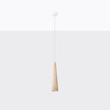 Wooden Pendant Light With Sula 1 Lamp - Peach Puff