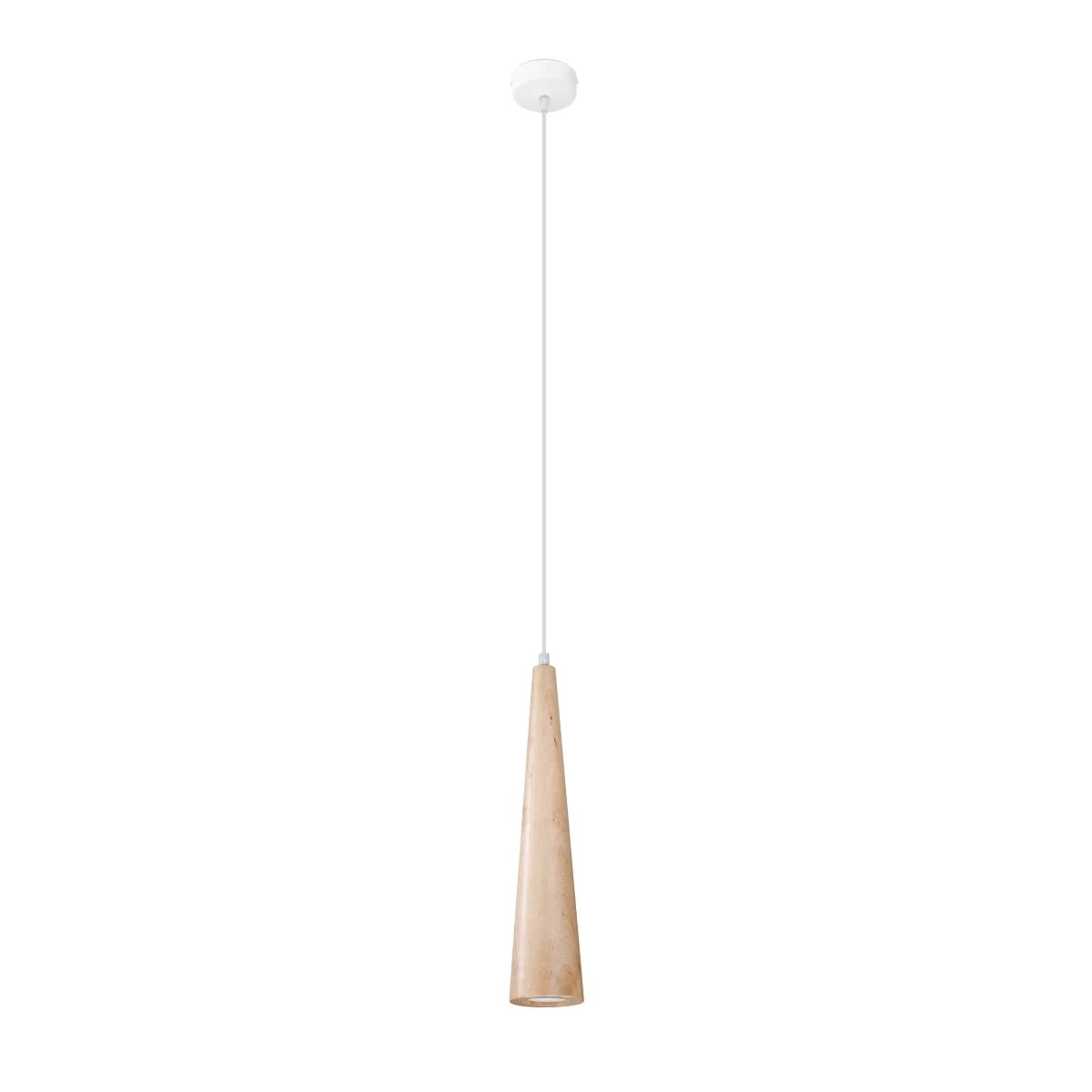 Wooden Pendant Light With Sula 1 Lamp - Peach Puff