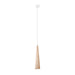 Wooden Pendant Light With Sula 1 Lamp - Peach Puff