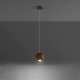 Wooden Pendant Light With Woody Lamp - Peach Puff