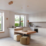 Wooden Pendant Light With Woody Lamp - Peach Puff