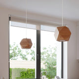 Wooden Pendant Light With Woody Lamp - Peach Puff