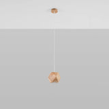 Wooden Pendant Light With Woody Lamp - Peach Puff