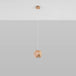 Wooden Pendant Light With Woody Lamp - Peach Puff