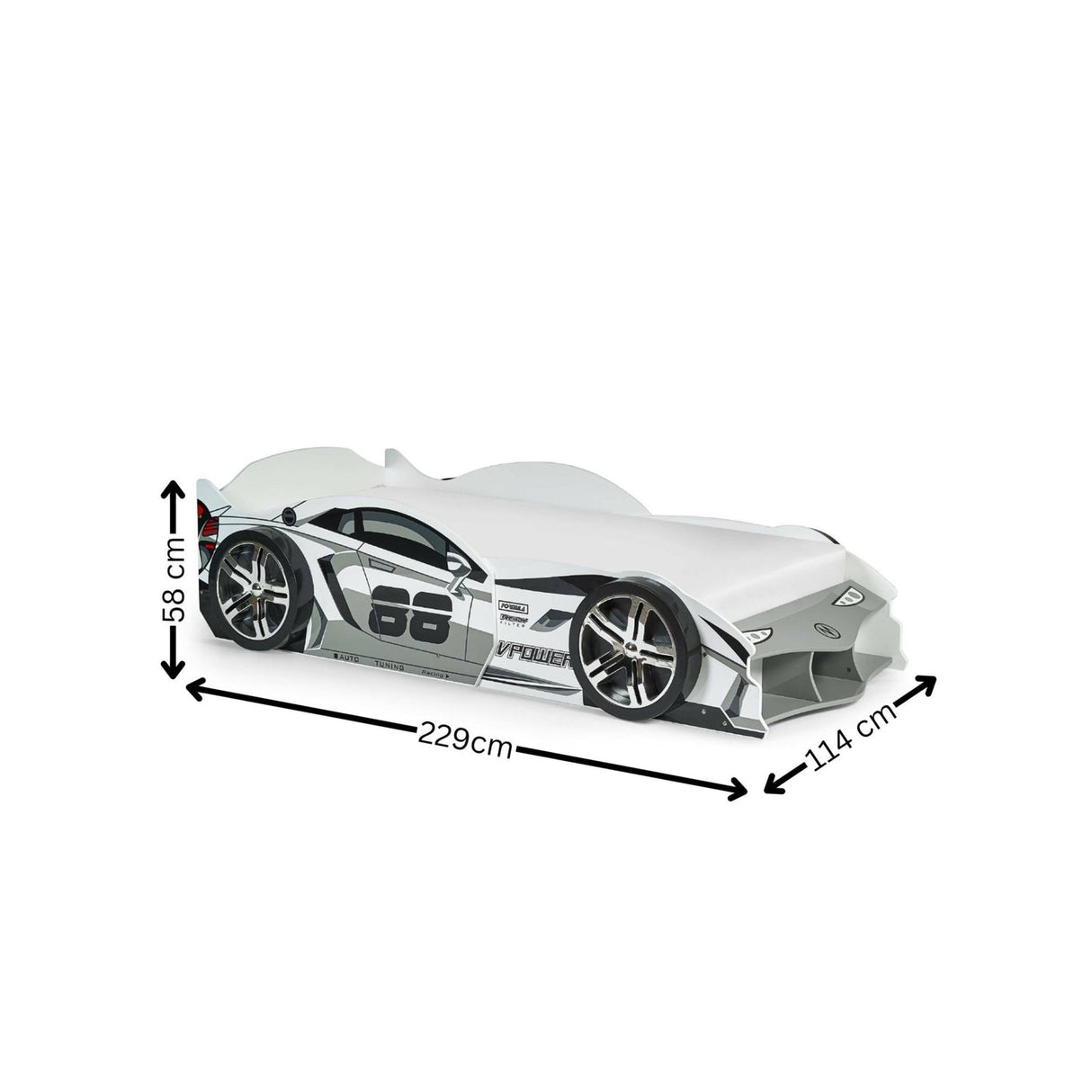 Wooden Racer Car Bed - Storm