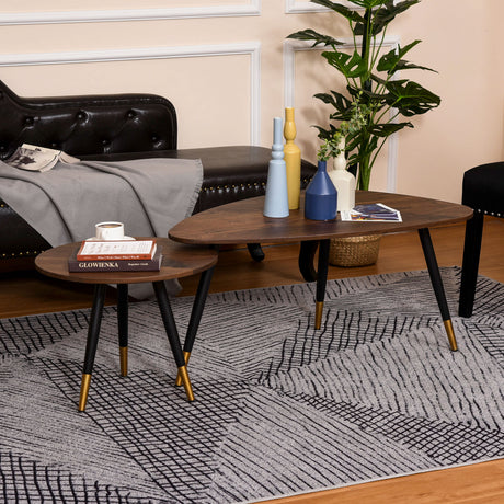 Wooden Scandinavian-Style Coffee Tables in Set of 2 - Velmora
