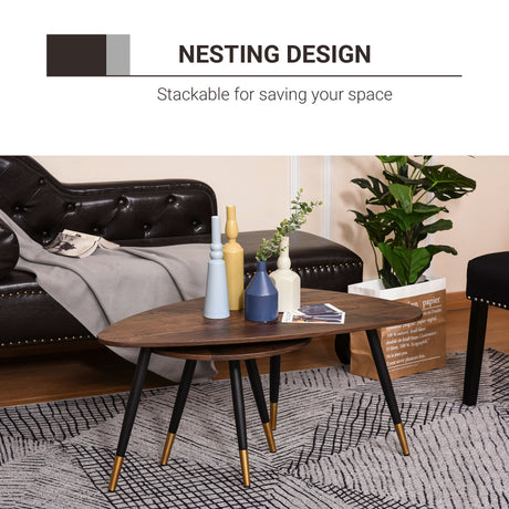 Wooden Scandinavian-Style Coffee Tables in Set of 2 - Velmora