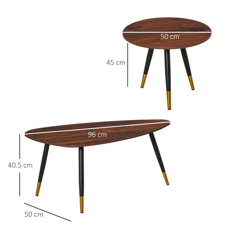 Wooden Scandinavian-Style Coffee Tables in Set of 2 - Velmora