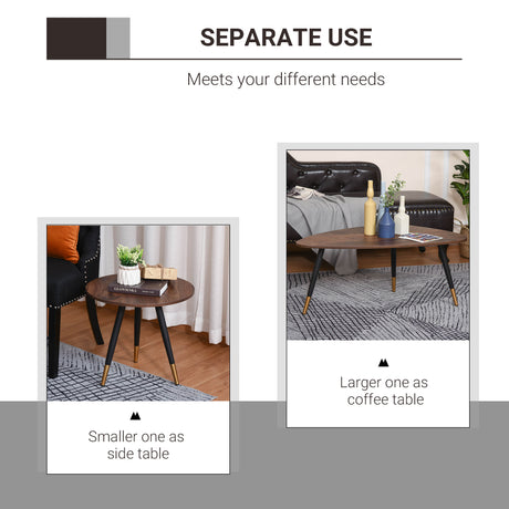 Wooden Scandinavian-Style Coffee Tables in Set of 2 - Velmora
