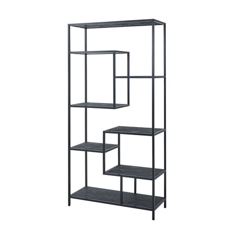 Wooden Shelving Unit 100cm Wide With Metal Frame - Hawthorn & Hearth