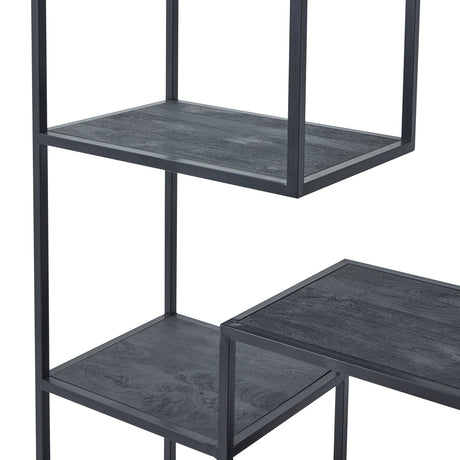 Wooden Shelving Unit 100cm Wide With Metal Frame - Hawthorn & Hearth