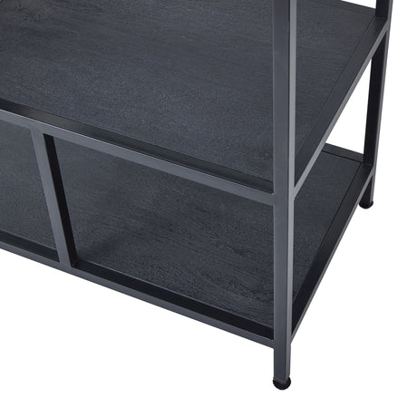 Wooden Shelving Unit 100cm Wide With Metal Frame - Hawthorn & Hearth