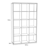 Wooden Shelving Unit With 15 Open Storage Cubes - Mauro