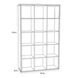 Wooden Shelving Unit With 15 Open Storage Cubes - Mauro