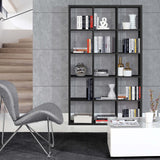 Wooden Shelving Unit With 15 Open Storage Cubes - Mauro
