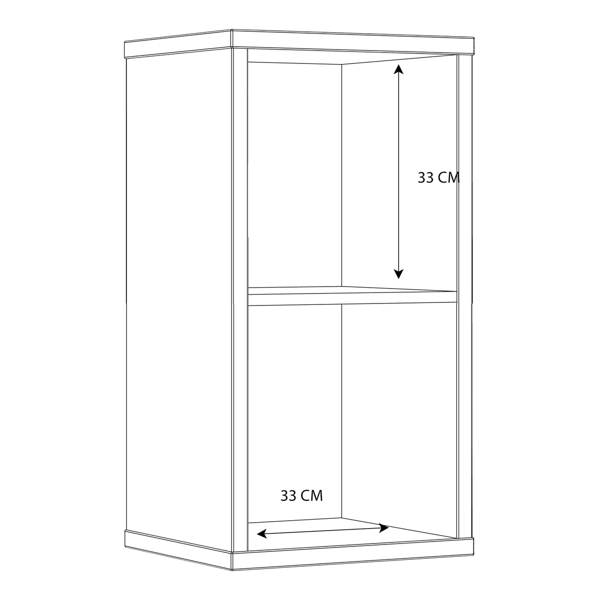 Wooden Shelving Unit With 2 Open Storage Cubes - Mauro