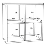 Wooden Shelving Unit With 4 Open Storage Cubes - Mauro