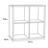 Wooden Shelving Unit With 4 Open Storage Cubes - Mauro