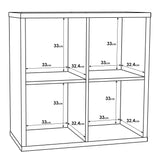 Wooden Shelving Unit With 4 Open Storage Cubes - Mauro