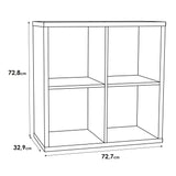 Wooden Shelving Unit With 4 Open Storage Cubes - Mauro
