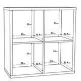 Wooden Shelving Unit With 4 Open Storage Cubes - Mauro