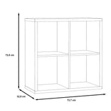 Wooden Shelving Unit With 4 Open Storage Cubes - Mauro