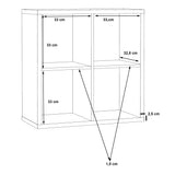 Wooden Shelving Unit With 4 Open Storage Cubes - Mauro