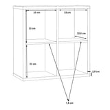 Wooden Shelving Unit With 4 Open Storage Cubes - Mauro