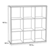 Wooden Shelving Unit With 9 Open Storage Cubes - Mauro