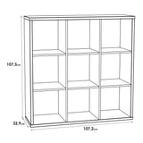 Wooden Shelving Unit With 9 Open Storage Cubes - Mauro