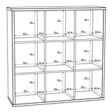 Wooden Shelving Unit With 9 Open Storage Cubes - Mauro