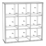 Wooden Shelving Unit With 9 Open Storage Cubes - Mauro