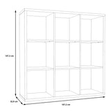 Wooden Shelving Unit With 9 Open Storage Cubes - Mauro