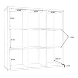 Wooden Shelving Unit With 9 Open Storage Cubes - Mauro