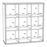 Wooden Shelving Unit With 9 Open Storage Cubes - Mauro