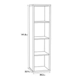 Wooden Shelving Unit Tall With 4 Open Storage Cubes - Mauro