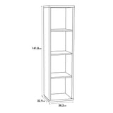 Wooden Shelving Unit Tall With 4 Open Storage Cubes - Mauro