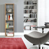 Wooden Shelving Unit Tall With 4 Open Storage Cubes - Mauro