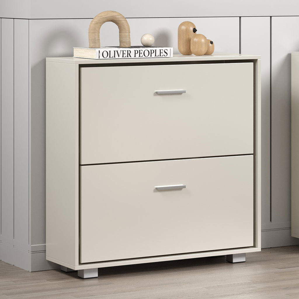 Wooden Shoe Cabinet With 2 Flap Doors - Lido