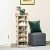 Wooden Shoe Rack 32cm Wide 7 Tier - Velmora