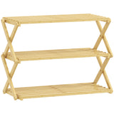 Wooden Shoe Rack 60cm Wide 3 Tier - Velmora