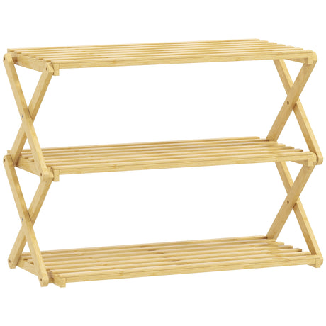Wooden Shoe Rack 60cm Wide 3 Tier - Velmora