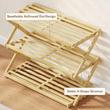 Wooden Shoe Rack 60cm Wide 3 Tier - Velmora