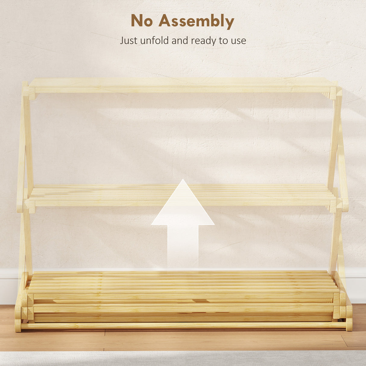 Wooden Shoe Rack 60cm Wide 3 Tier - Velmora