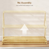 Wooden Shoe Rack 60cm Wide 3 Tier - Velmora