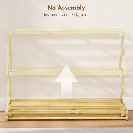 Wooden Shoe Rack 60cm Wide 3 Tier - Velmora