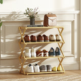 Wooden Shoe Rack 60cm Wide 4 Tier - Velmora