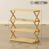 Wooden Shoe Rack 60cm Wide 4 Tier - Velmora