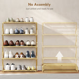 Wooden Shoe Rack 60cm Wide 5 Tier - Velmora