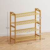 Wooden Shoe Rack 67.5cm Wide 4 Tier - Velmora